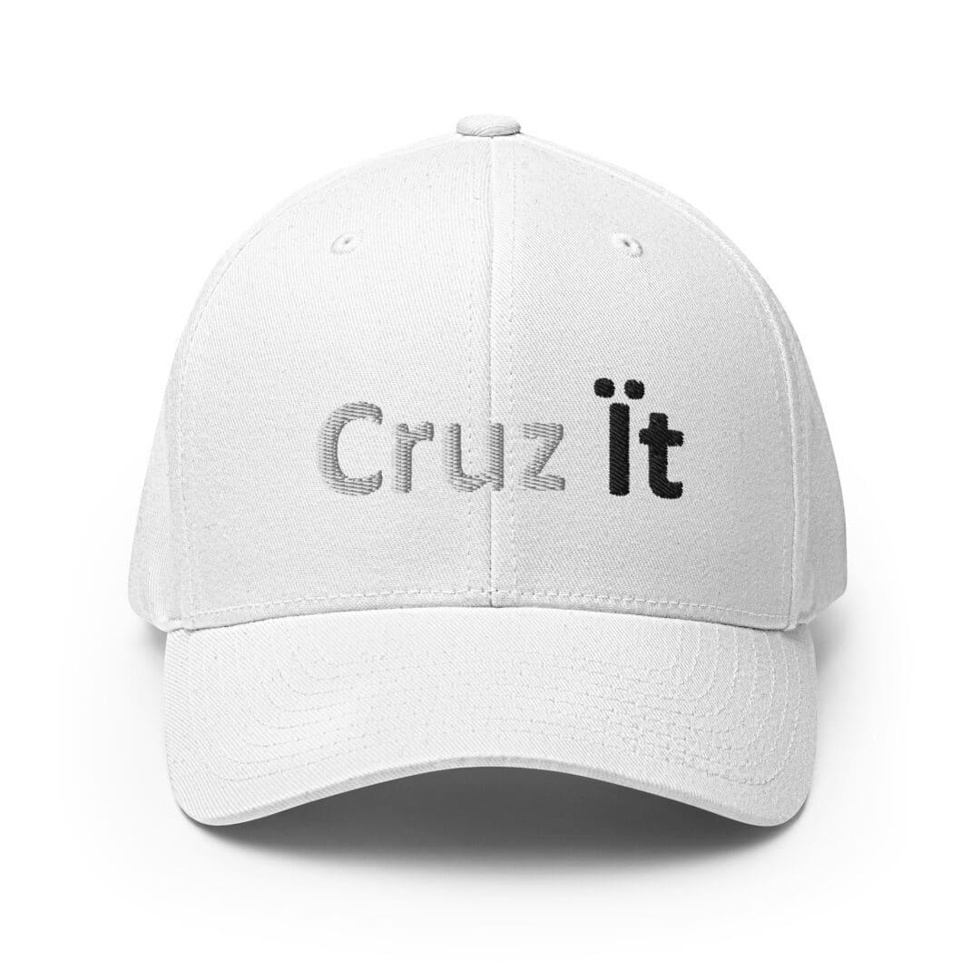 White cap with "Cruz it" text.