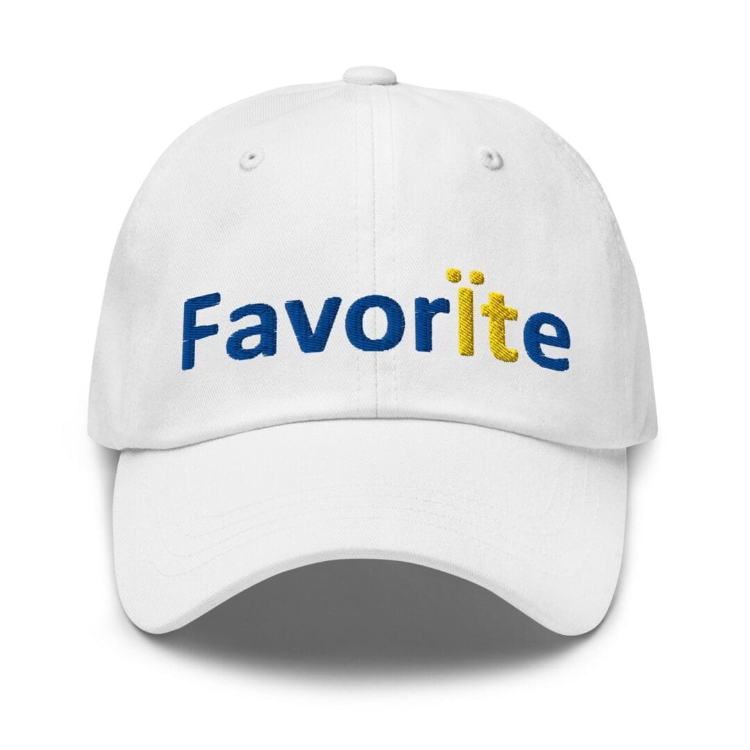 White baseball cap with Favorite embroidery