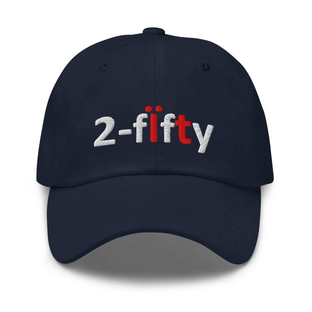 Navy baseball cap embroidered 2-fifty