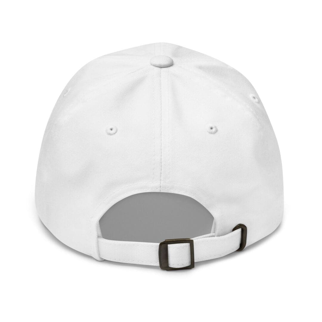 White baseball cap back with buckle